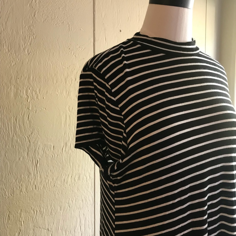 Enough About Me Mock Neck Black Striped Dress - Picture 4 of 8